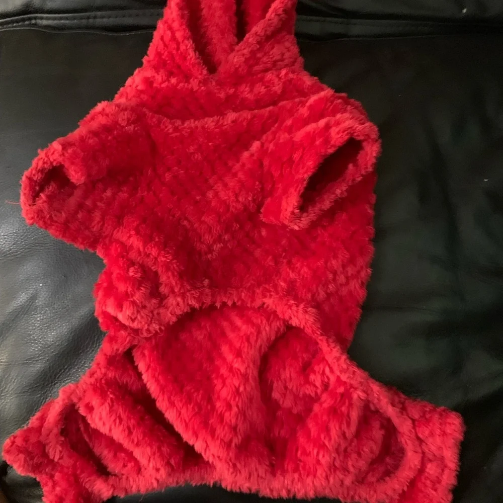 Cozy Red and Gray Cat Outfit Set